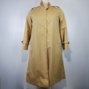 Vintage Piaggia trench coat with bow details  on cuffs size 14